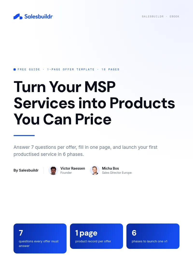 The MSP Productisation Guide cover